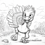 Action-Packed Baby Turkey Fleeing Scene Coloring Pages 3