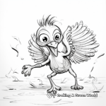 Action-Packed Baby Turkey Fleeing Scene Coloring Pages 4