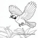 Action-Packed Black Capped Chickadee Hunting Insects Coloring Pages 1