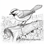 Action-Packed Black Capped Chickadee Hunting Insects Coloring Pages 2