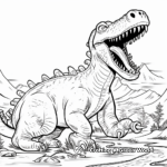 Action-Packed Brontosaurus Fighting Coloring Pages 1