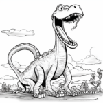 Action-Packed Brontosaurus Fighting Coloring Pages 4