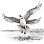 Action Packed Canada Geese Landing Coloring Pages 4