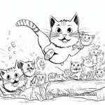 Action-packed Cat Pack Chasing Mice Coloring Pages 2