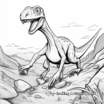 Action-Packed Compysognathus Chase Coloring Pages 1