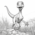 Action-Packed Compysognathus Chase Coloring Pages 2