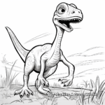 Action-Packed Compysognathus Chase Coloring Pages 3