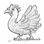 Action-Packed Dodo Bird in Motion Coloring Pages 1