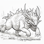 Action-Packed Fighting Styracosaurus Coloring Pages 2