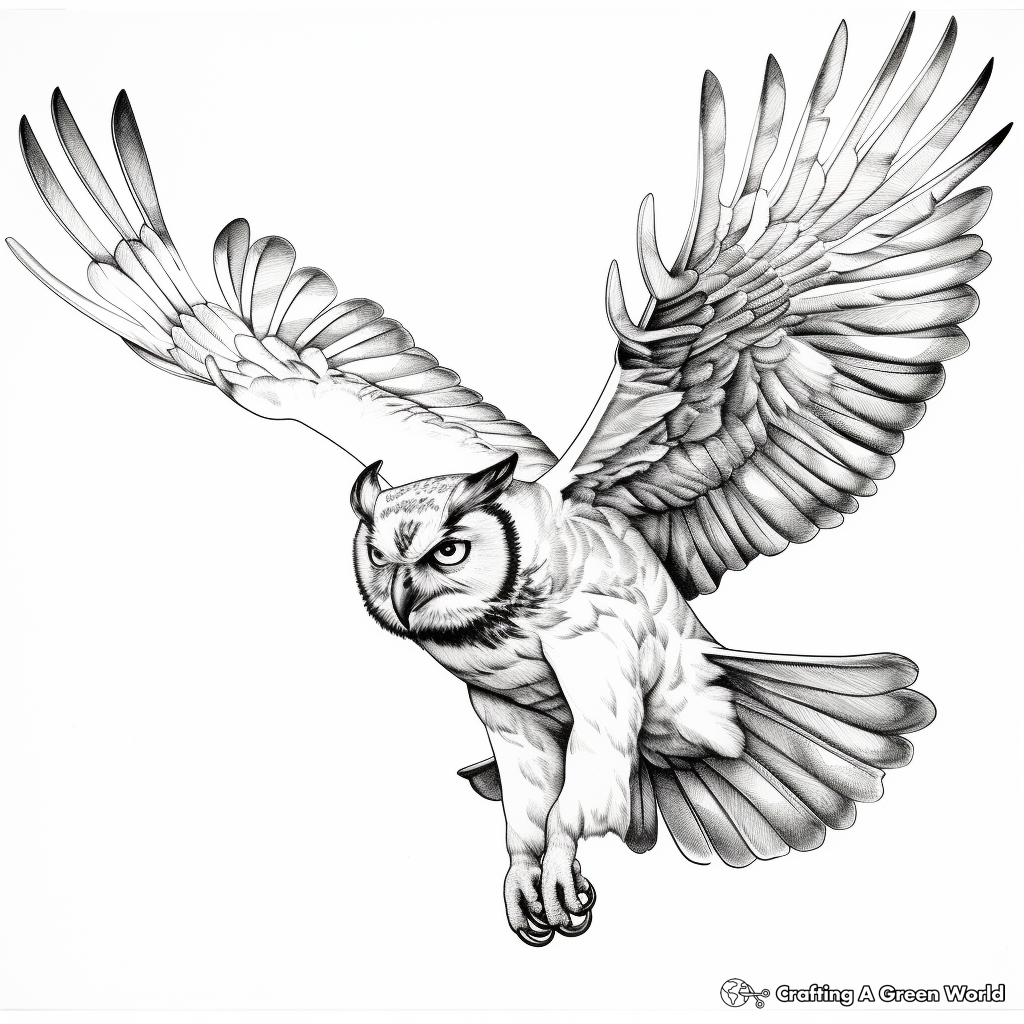 Great Horned Owl Coloring Pages Free Printable 