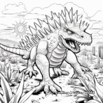 Action-Packed Kentrosaurus Battle Scene Coloring Pages 2