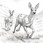 Action-Packed Mule Deer Chase Coloring Pages 3