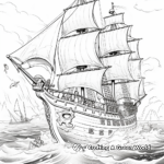 Action-Packed Pirate Sailboat Coloring Pages 2