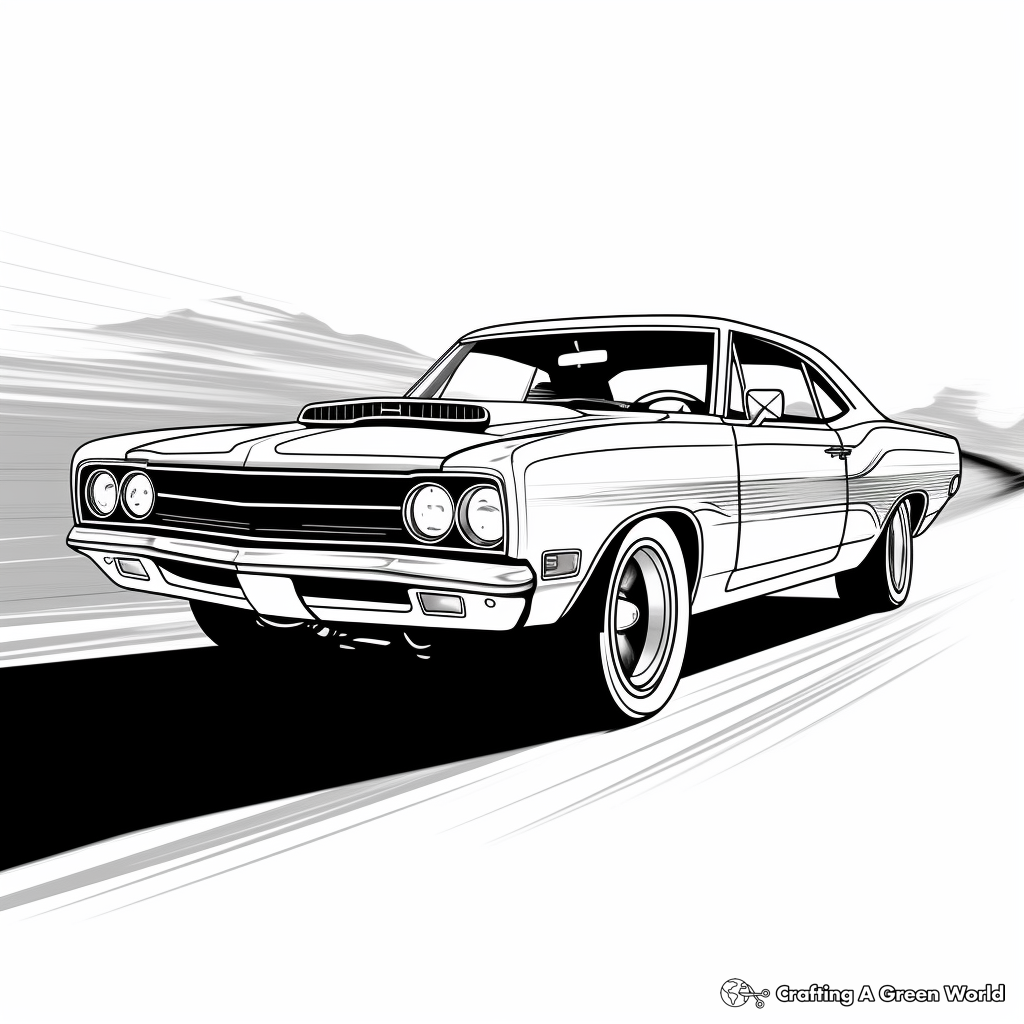 Action-Packed Plymouth Road Runner Coloring Pages 2