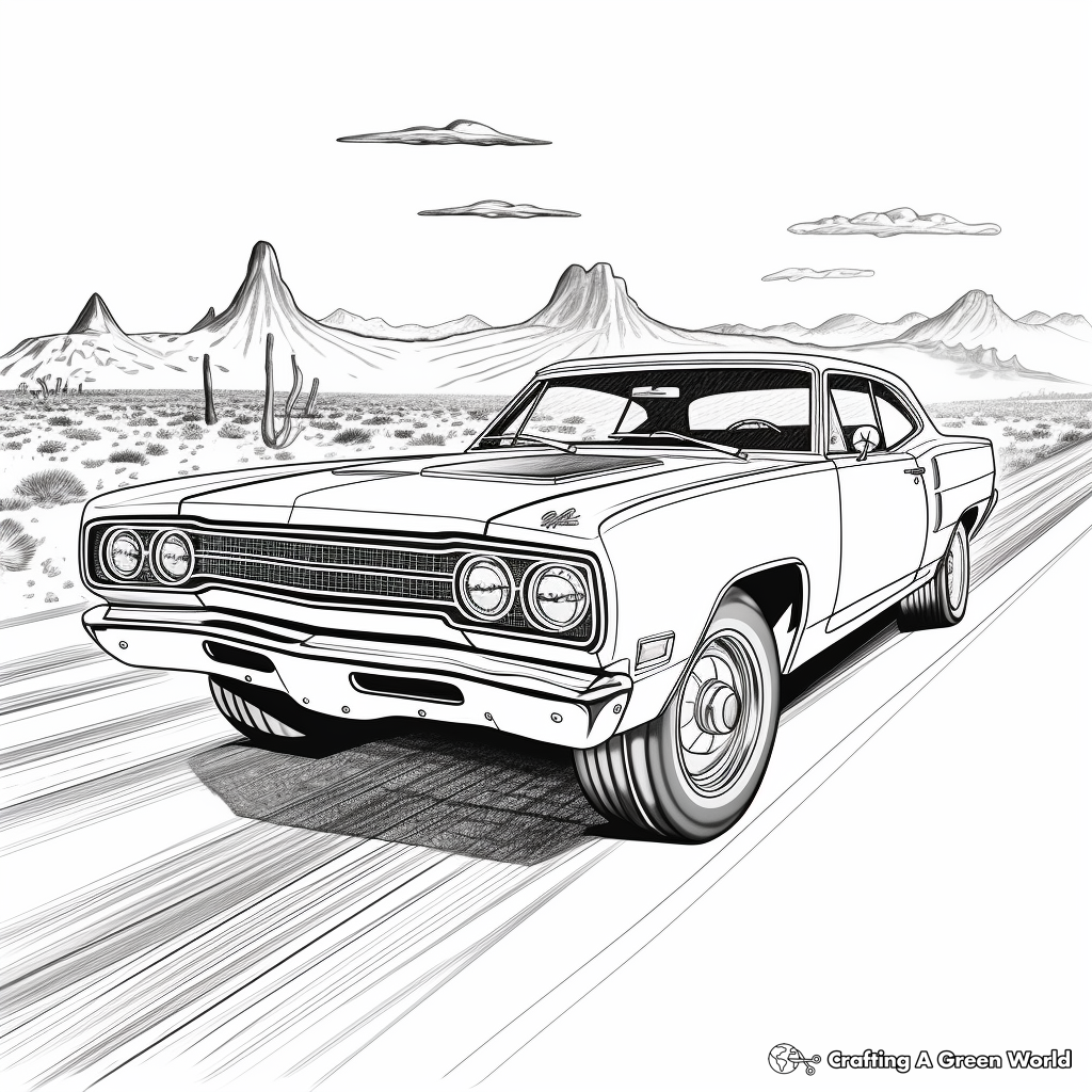 Action-Packed Plymouth Road Runner Coloring Pages 3