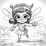 Action-Packed Queen Bee and Wasp Coloring Pages 3
