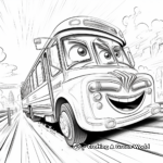 Dibujos para colorear de Autobuses de carreras llenos de acción 2