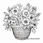 Action-Packed Spring Flower Basket Coloring Pages 3