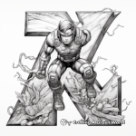 Action-Packed Superhero Alphabet Coloring Pages 3