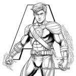Action-Packed Superhero Alphabet Coloring Pages 4