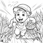 Action-Packed Sweet Corn Harvesting Coloring Pages 2