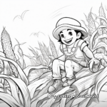 Action-Packed Sweet Corn Harvesting Coloring Pages 4
