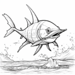 Action-Packed Swordfish Chasing Prey Coloring Pages 1