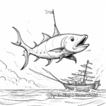 Action-Packed Swordfish Chasing Prey Coloring Pages 4