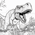 Action-Packed T Rex Hunting Scene Coloring Pages 2