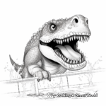 Action-Packed T-Rex in Water Coloring Pages 4