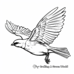 Active Flight Sparrow Coloring Pages 1
