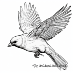 Active Flight Sparrow Coloring Pages 2