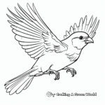 Active Flight Sparrow Coloring Pages 4