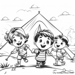Active Kids Enjoying Summer Camp Coloring Pages 2