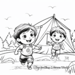 Active Kids Enjoying Summer Camp Coloring Pages 4