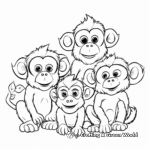 Active Monkey Family Coloring Pages 3