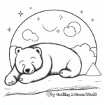 Activity-Based Sleeping Bear and Moon Coloring Pages 1