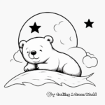 Activity-Based Sleeping Bear and Moon Coloring Pages 4