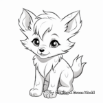 Adorable Anime Wolf Pup Coloring Pages 1