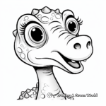 Adorable Apatosaurus Head Coloring Pages for Kids 1
