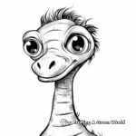 Adorable Apatosaurus Head Coloring Pages for Kids 2