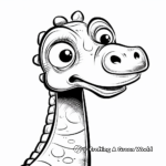 Adorable Apatosaurus Head Coloring Pages for Kids 3