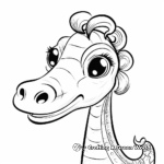 Adorable Apatosaurus Head Coloring Pages for Kids 4