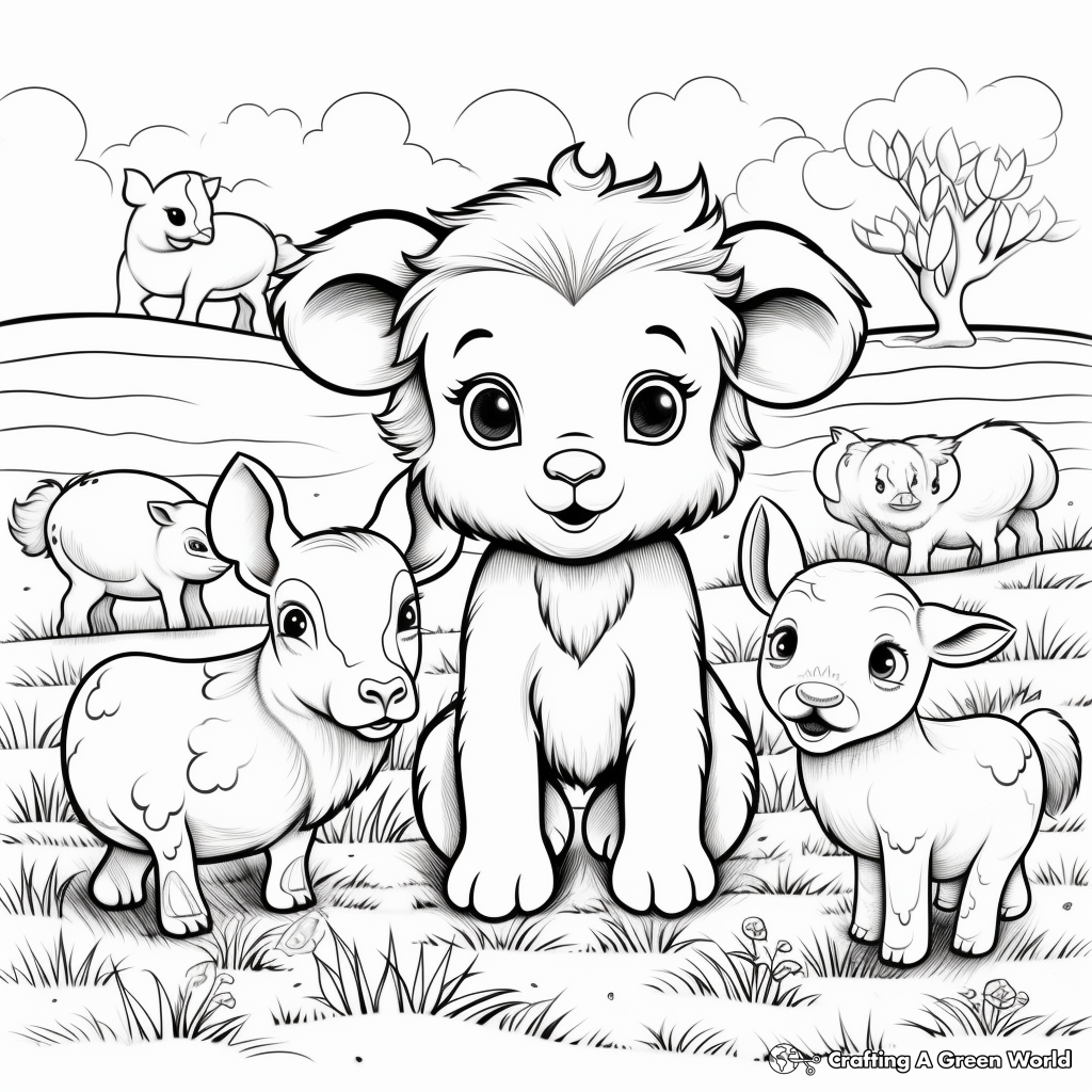 Adorable April Baby Animals Coloring Pages 2
