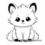 Adorable Baby Arctic Fox Coloring Pages 2