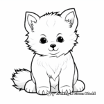Adorable Baby Arctic Fox Coloring Pages 4
