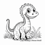 Adorable Baby Brontosaurus Coloring Pages 2