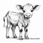 Adorable Baby Cow Coloring Pages 2