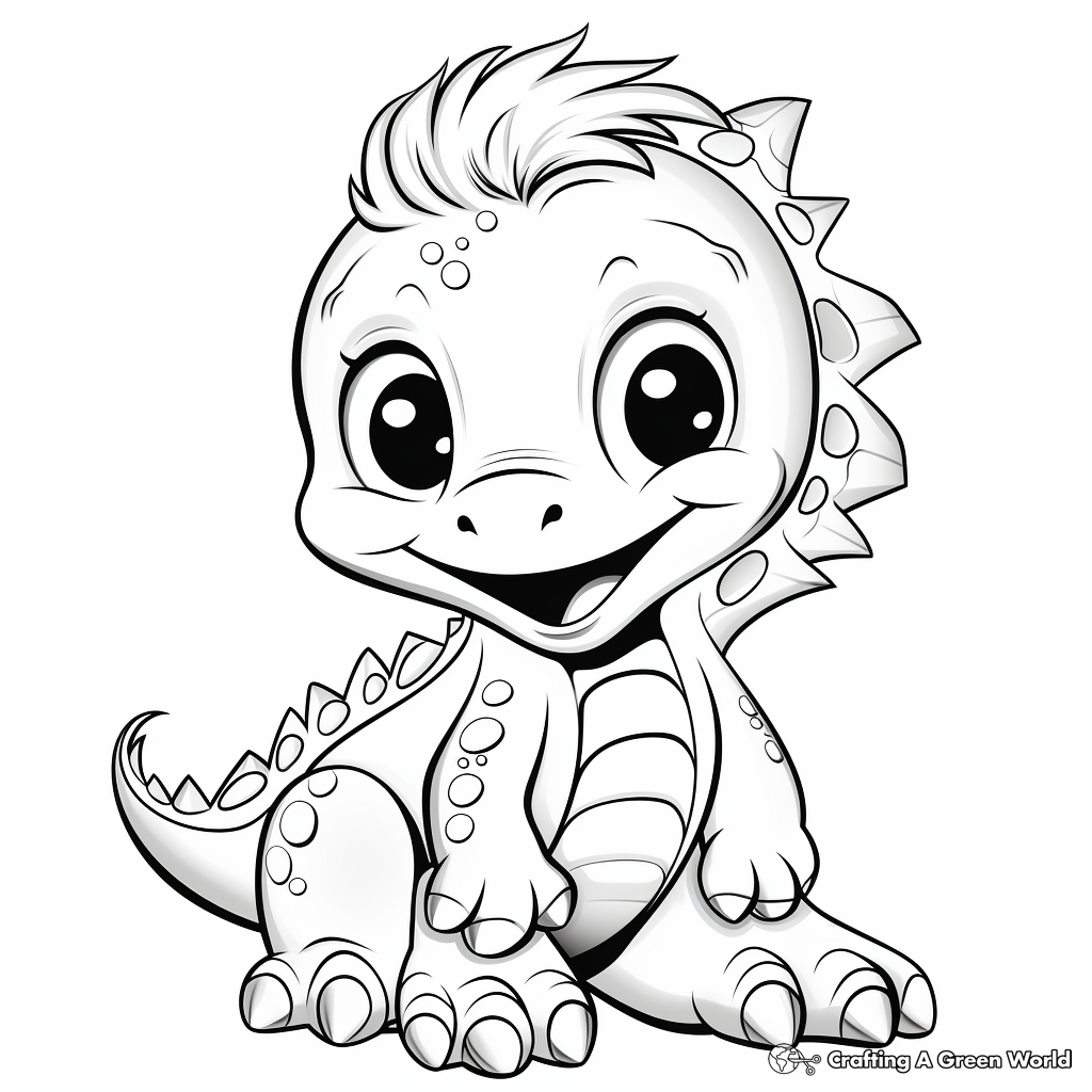 Cute Dinosaur Coloring Page Printable