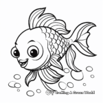 Adorable Baby Fish Cartoon Coloring Pages 2